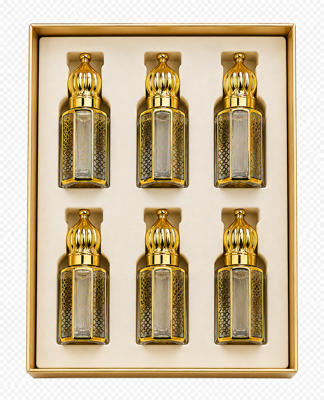 Kasid Al Qamar Luxury Attar Gift Set – 6 Premium Arabic Attars (6ml Each)