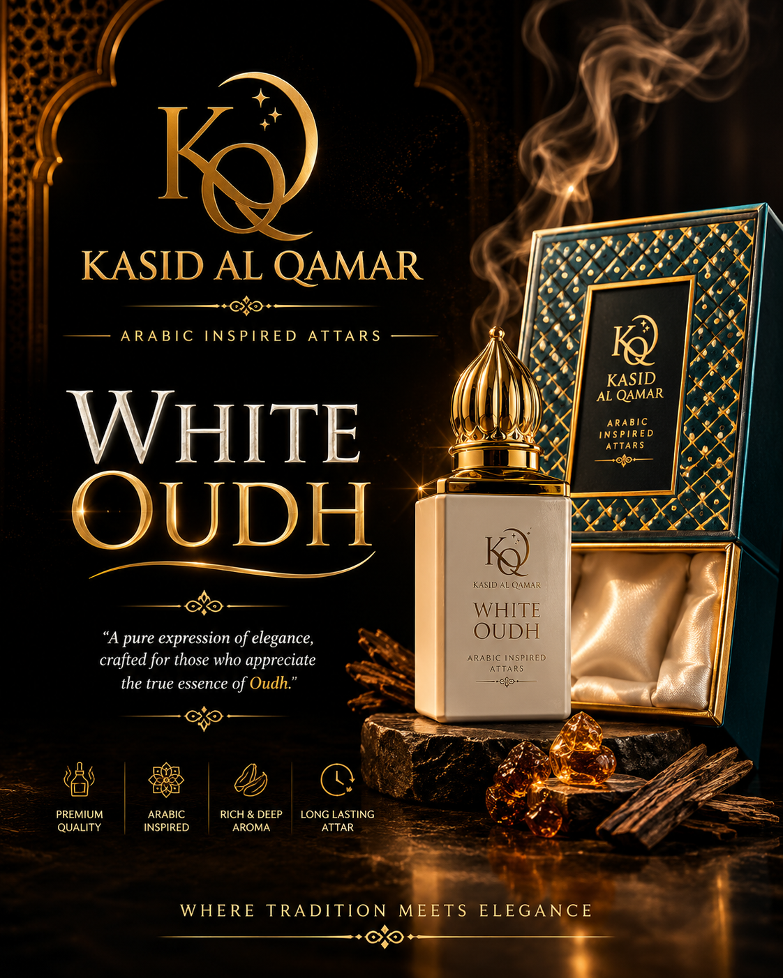 Kasid Al Qamar White Oudh Premium Attar Perfume