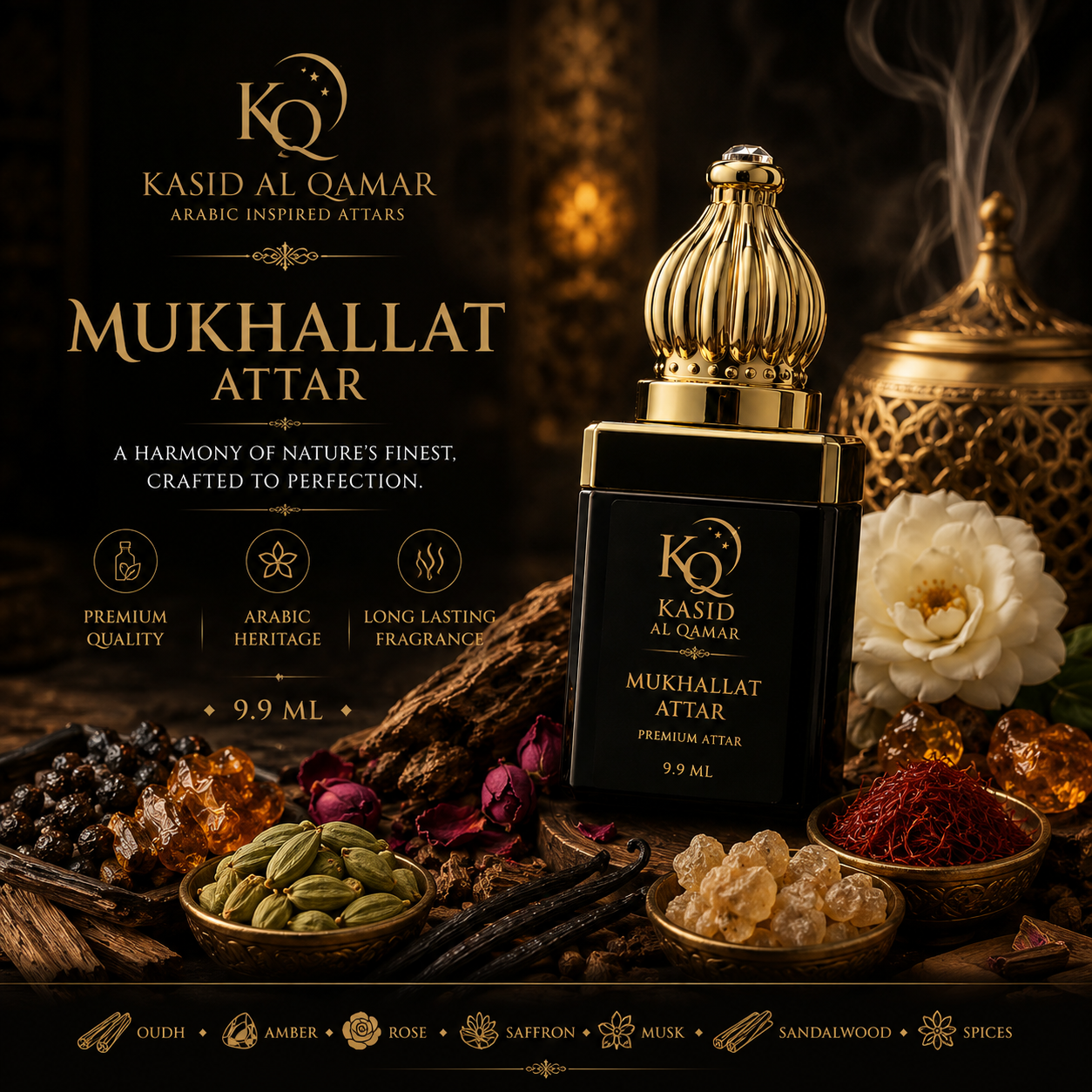 Premium Arabian Mukhallat Attar by Kasid Al Qamar