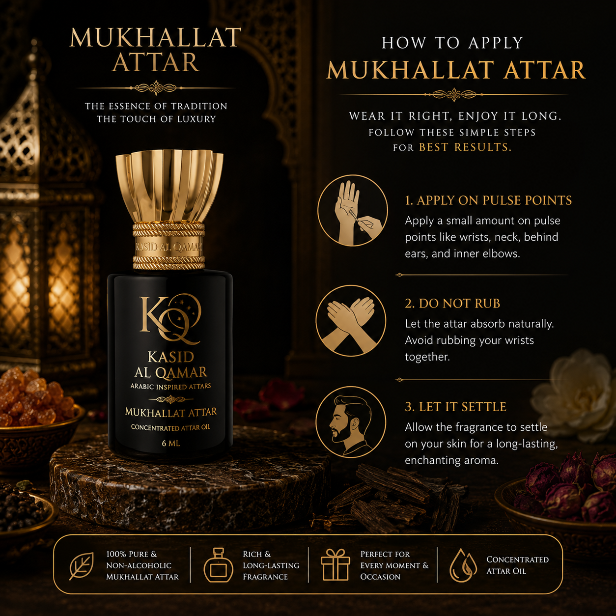 Premium Arabian Mukhallat Attar by Kasid Al Qamar