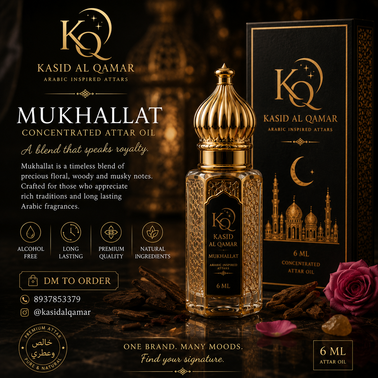 Premium Arabian Mukhallat Attar by Kasid Al Qamar