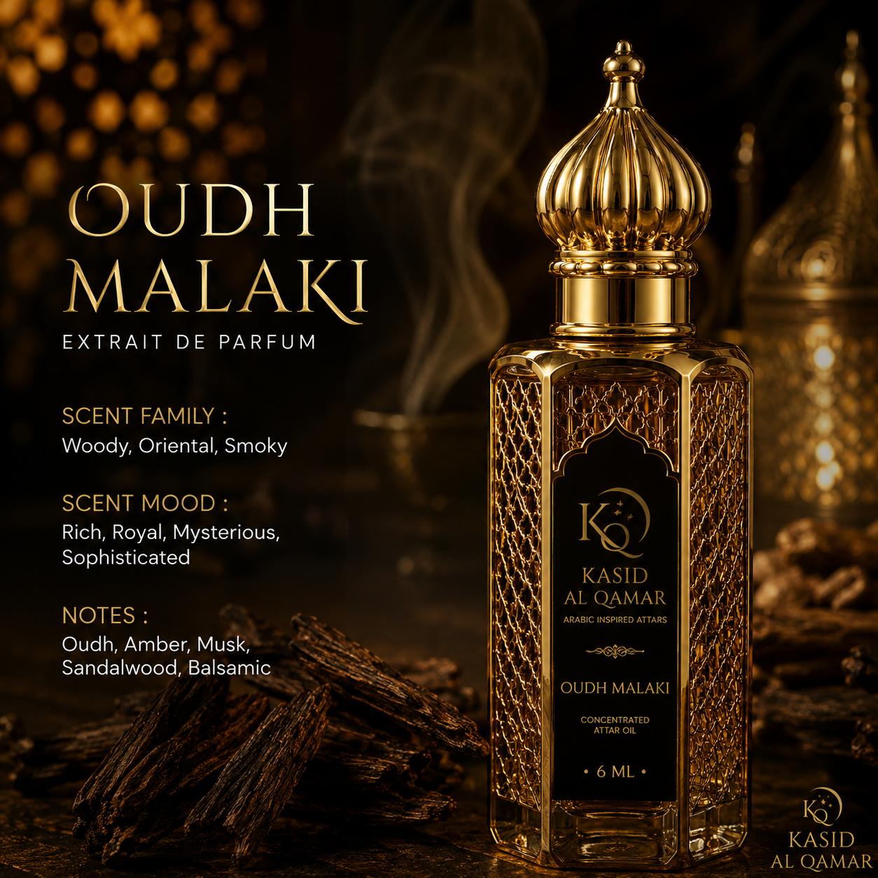Kasid Al Qamar Oudh Malaki Premium Attar Oil